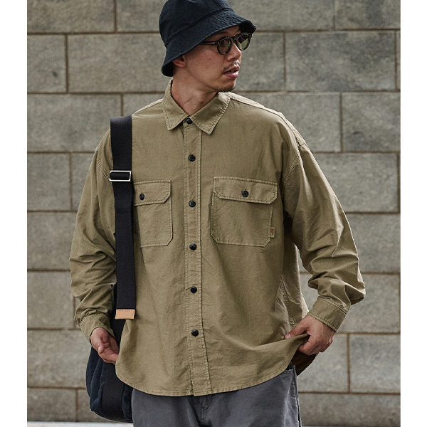 Front pocket design shirt E3014