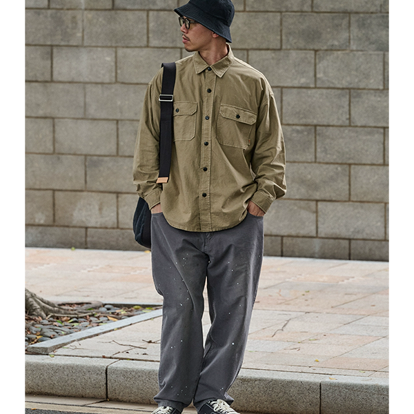 Front pocket design shirt E3014