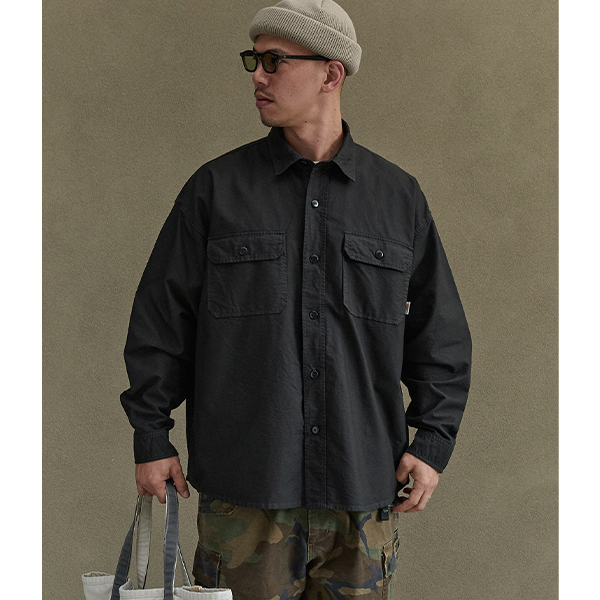 Front pocket design shirt E3014