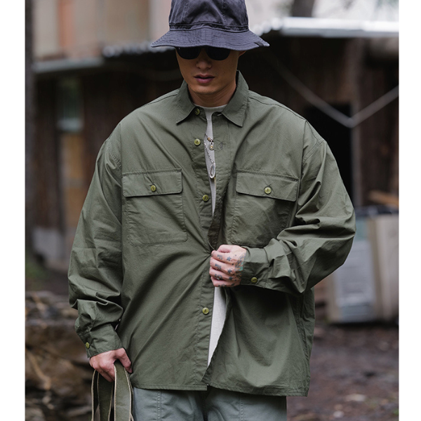 Front pocket design shirt E1002