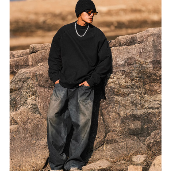 Plain color design sweat E1012