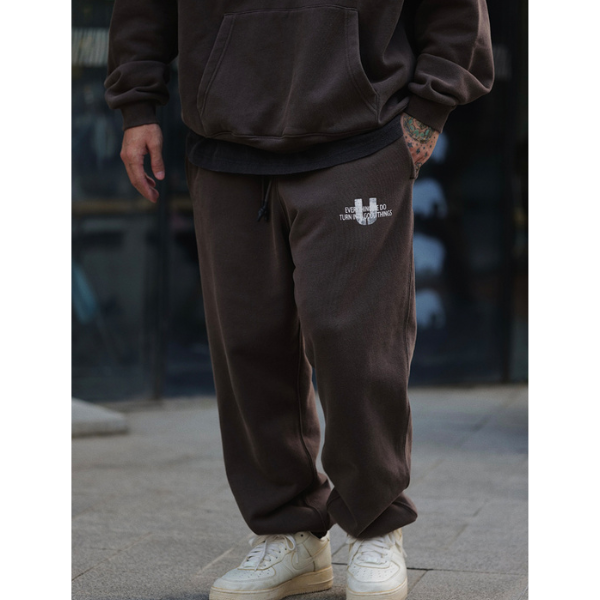 Front pocket design sweat pants E051