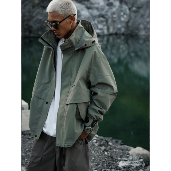 Front pocket design jacket E1019