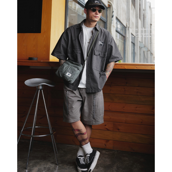 Front pocket design shirt E055