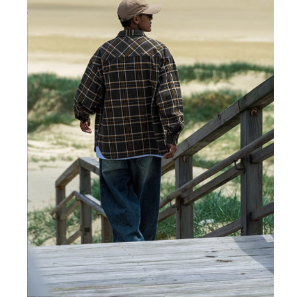 Front pocket design shirt E1029