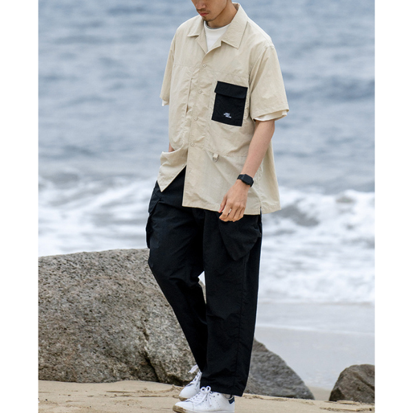 Front pocket design shirt E1048