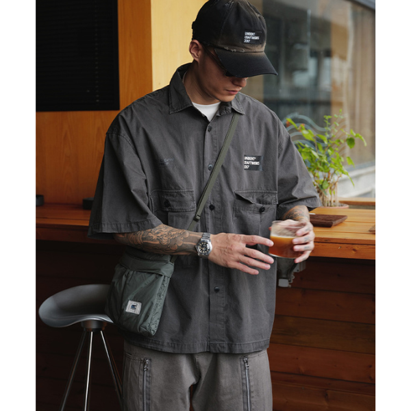 Front pocket design shirt E055