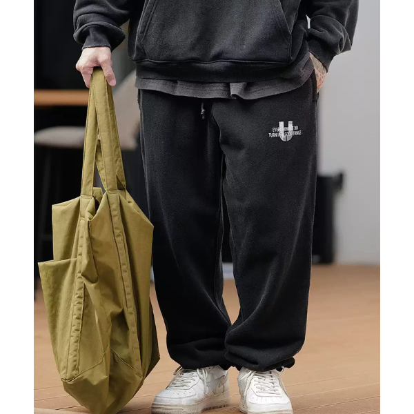 Front pocket design sweat pants E051