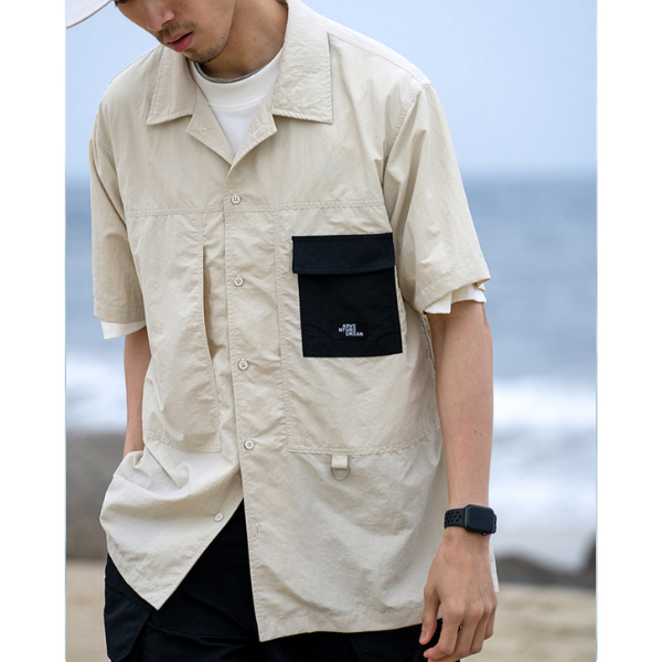 Front pocket design shirt E1048
