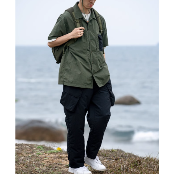 Front pocket design shirt E1048