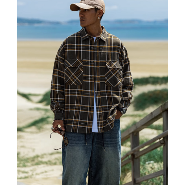 Front pocket design shirt E1029