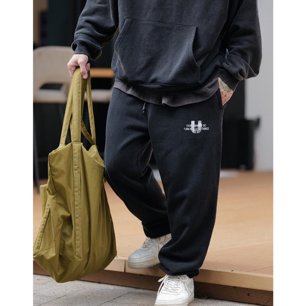 Front pocket design sweat pants E051