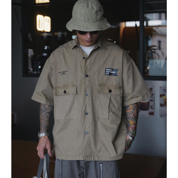 Front pocket design shirt E055