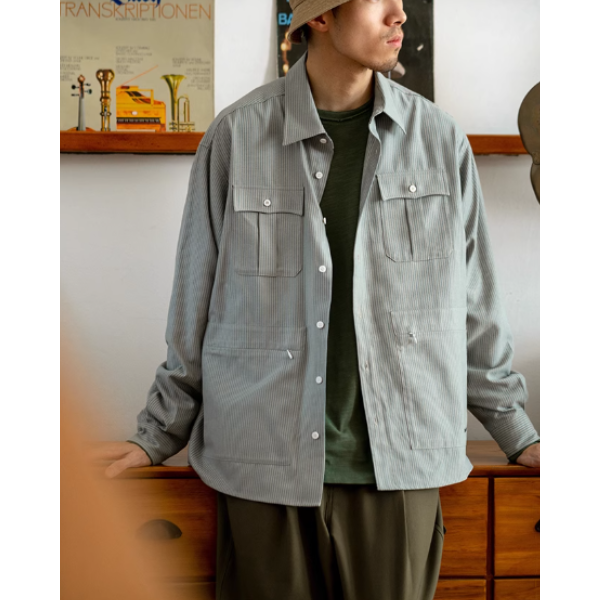 Front pocket design shirt E1046