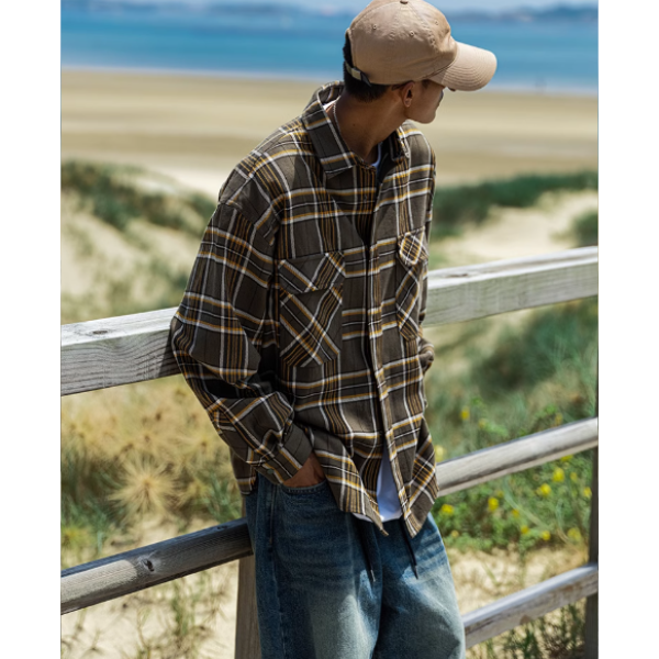 Front pocket design shirt E1029