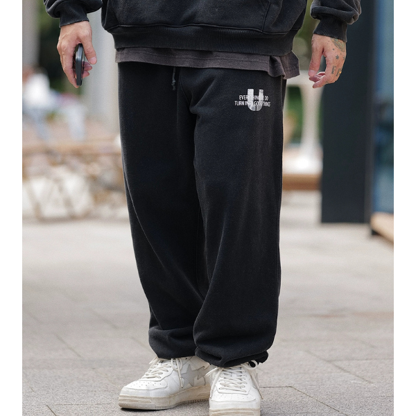 Front pocket design sweat pants E051
