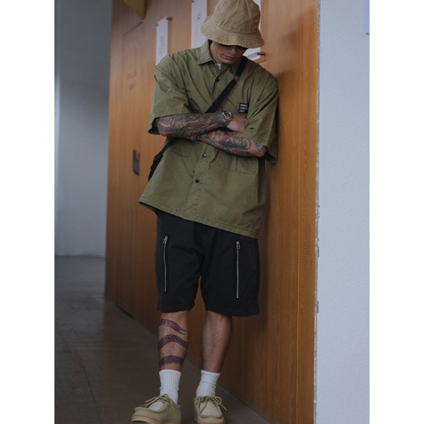 Front pocket design shirt E055