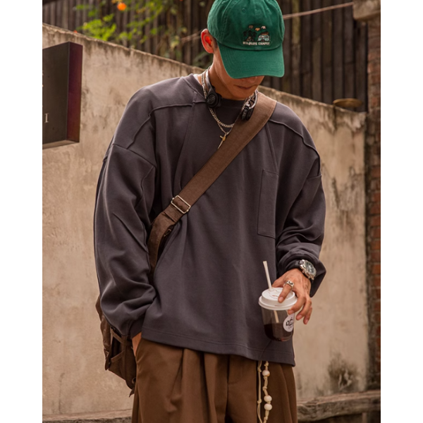 Front pocket design L/C Tee E1009