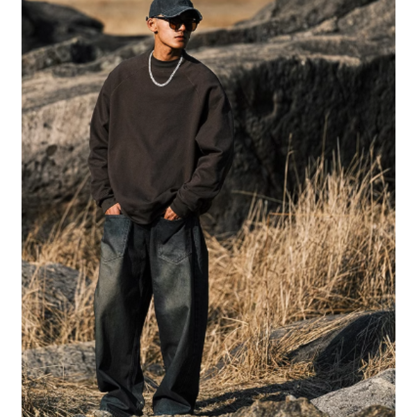 Plain color design sweat E1012
