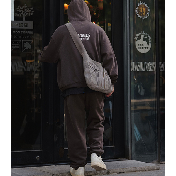 Front pocket design sweat pants E051