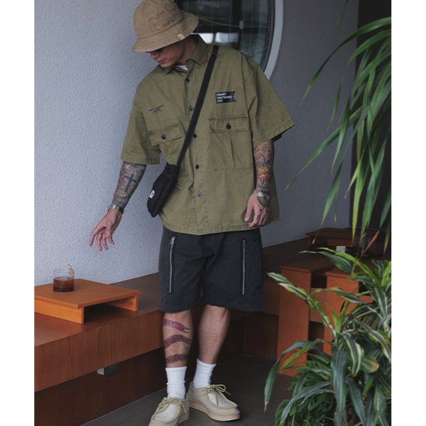 Front pocket design shirt E055