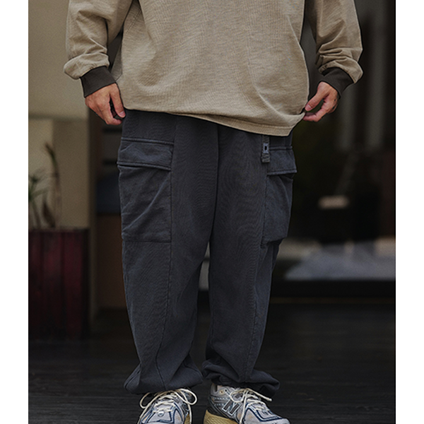 Side pocket design sweat pants E3003