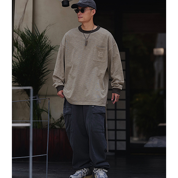 Side pocket design sweat pants E3003