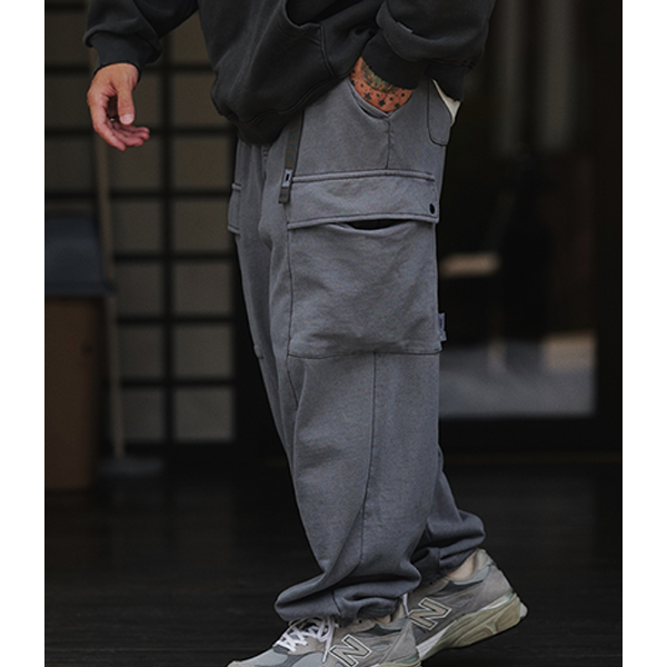 Side pocket design sweat pants E3003