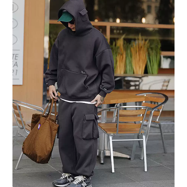 Side pocket design sweat pants E3005