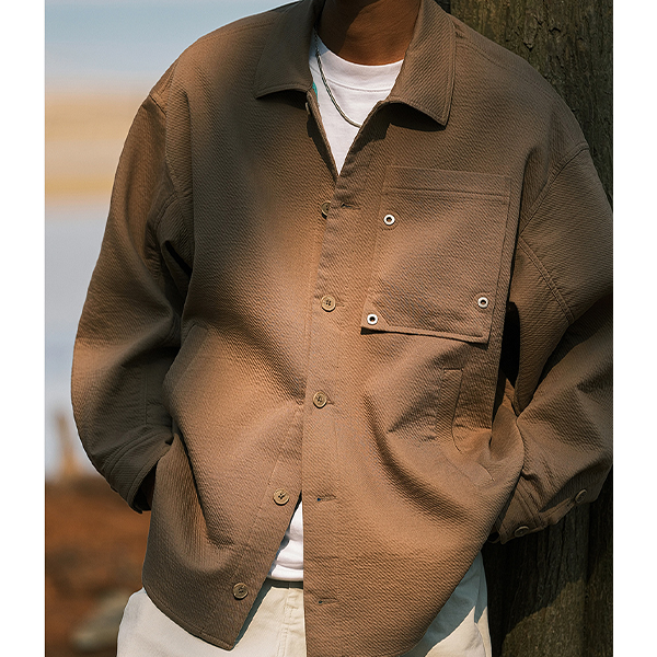 Front pocket design shirt E3034