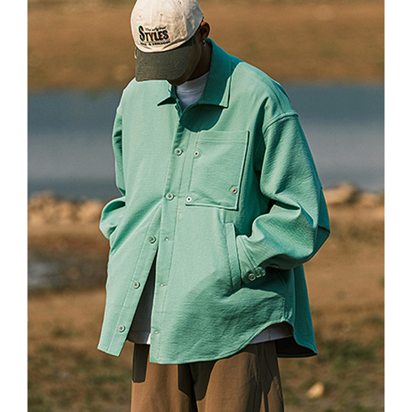 Front pocket design shirt E3034