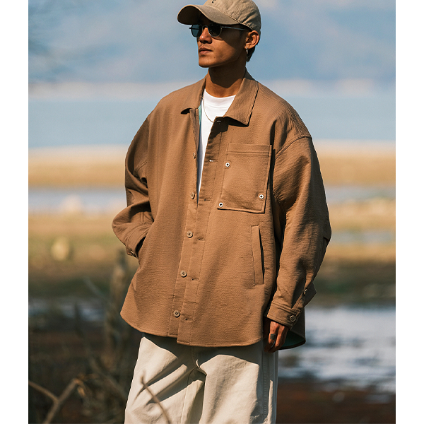 Front pocket design shirt E3034
