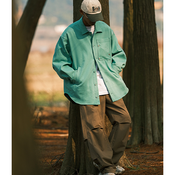 Front pocket design shirt E3034