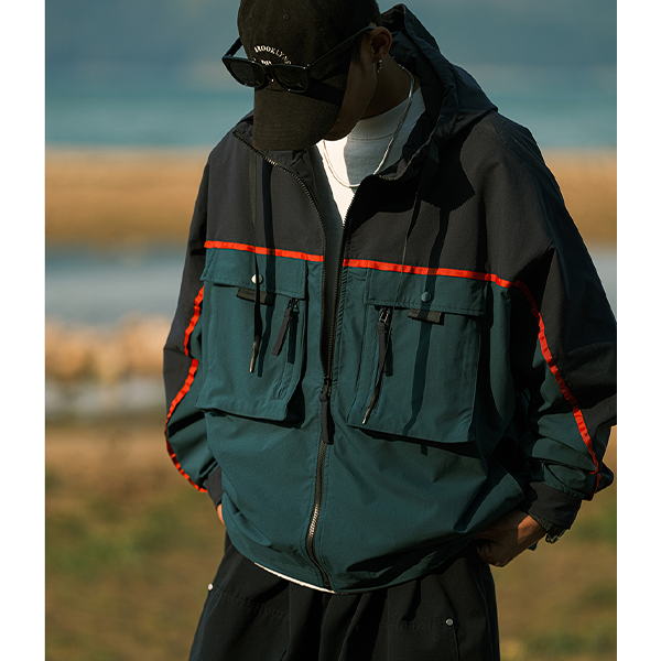 Front pocket design jacket E3042