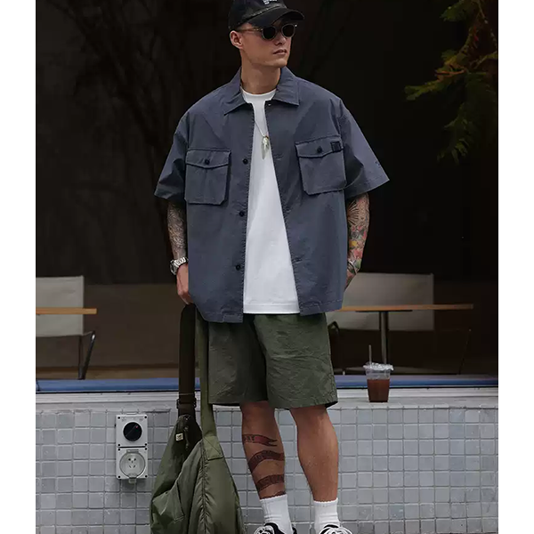 Front pocket design shirt E3051
