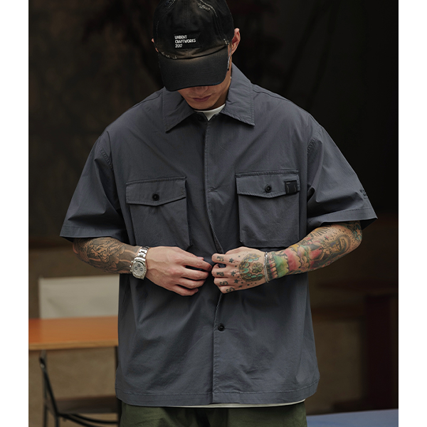 Front pocket design shirt E3051
