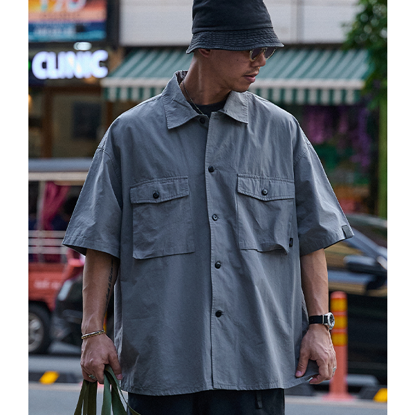 Front pocket design shirt E3055