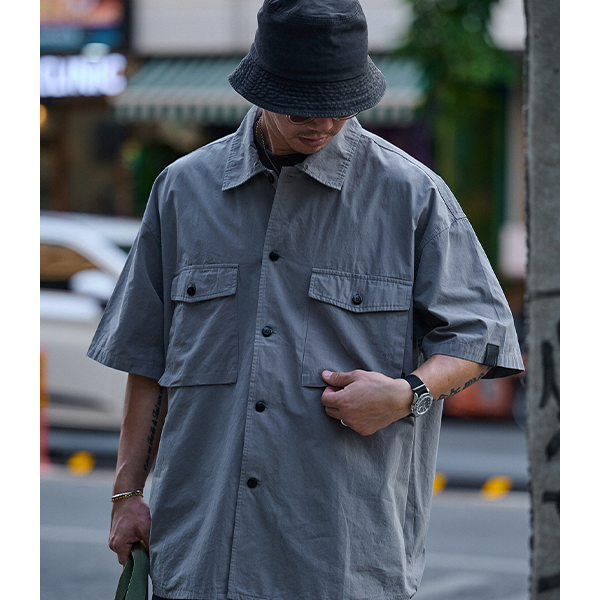 Front pocket design shirt E3055