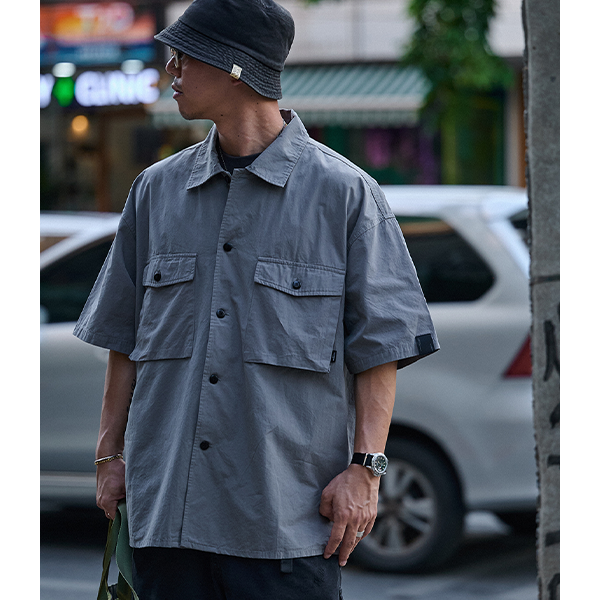 Front pocket design shirt E3055