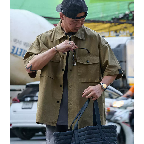 Front pocket design shirt E3055