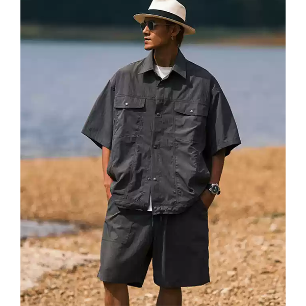 Front pocket design shirt E3058