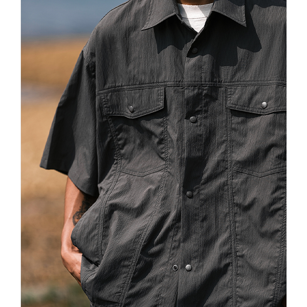 Front pocket design shirt E3058