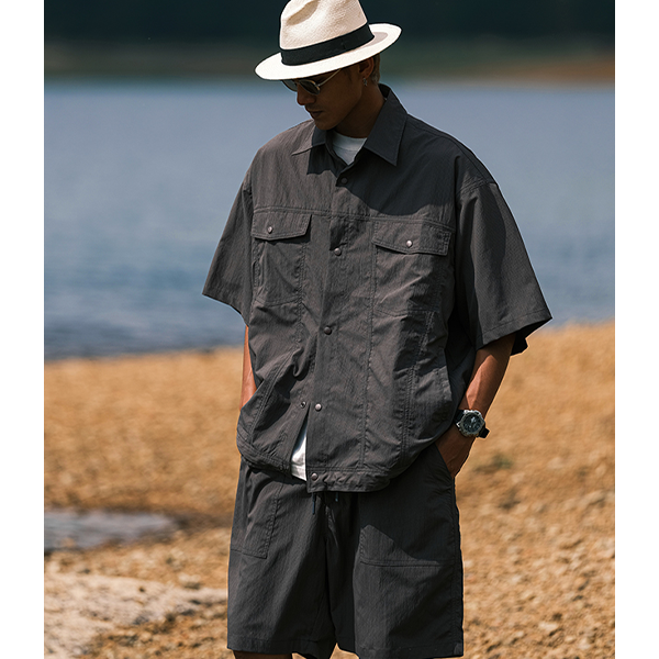 Front pocket design shirt E3058