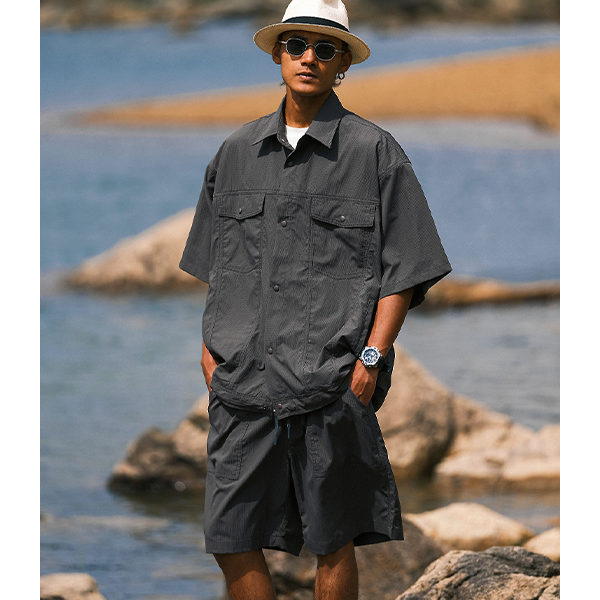 Front pocket design shirt E3058
