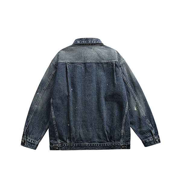 Front pocket design denim jacket E3077